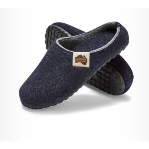 Gumbies Outback Slippers Navy Gray Felt Indoor Lounge Shoes Unisex EUC M11/W12